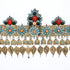 Head dress ornament, gilded silver & glass beads 38 x 20 cm - The Nomads Tent